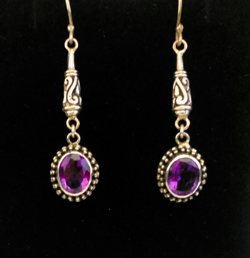 Handmade Sterling Silver Amethyst Earrings