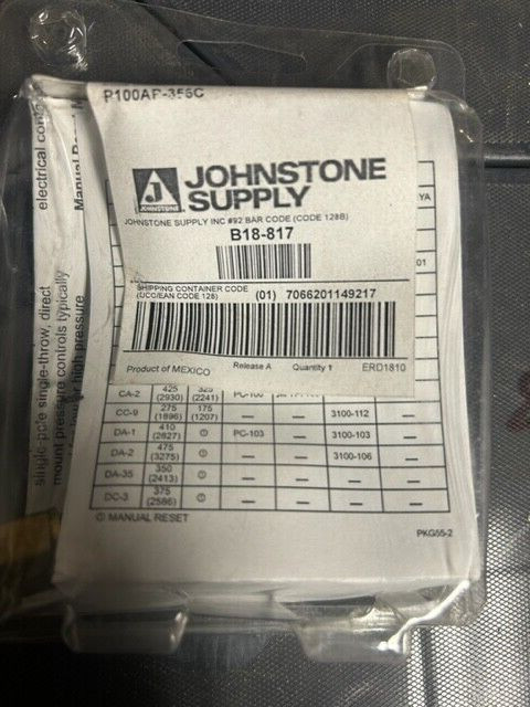Johnstone Supply Controls B18-817High Pressure Switch