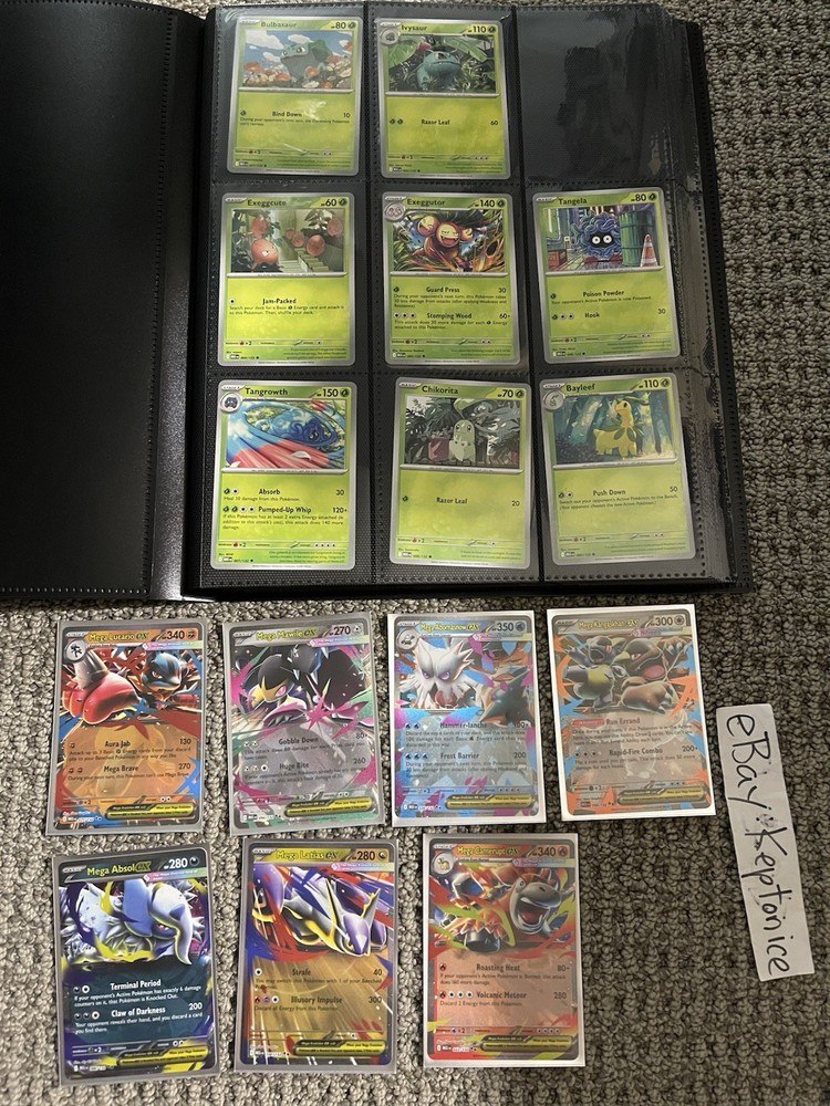 Pokemon TCG MEGA EVOLUTION NEAR COMPLETE BASE MASTER SET w/Binder