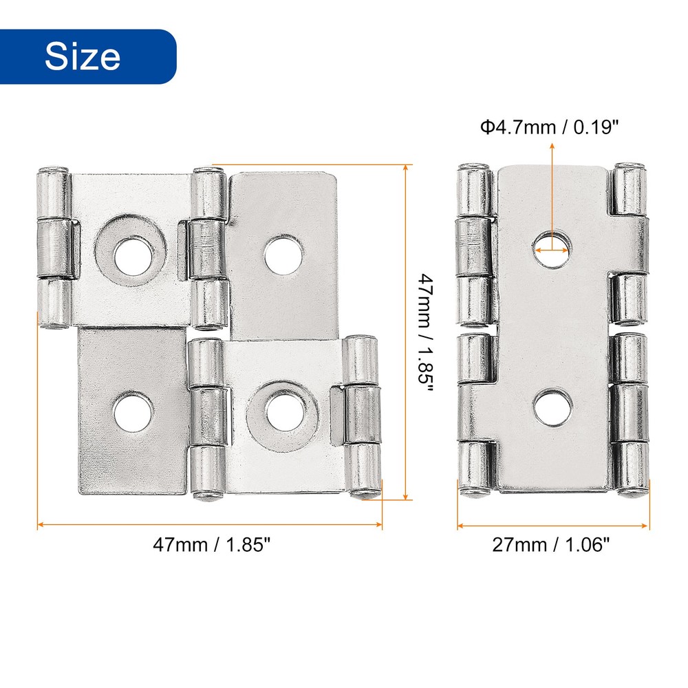 Double Acting Hinges Folding Screen, 6Pcs 1.85", Nickel silver