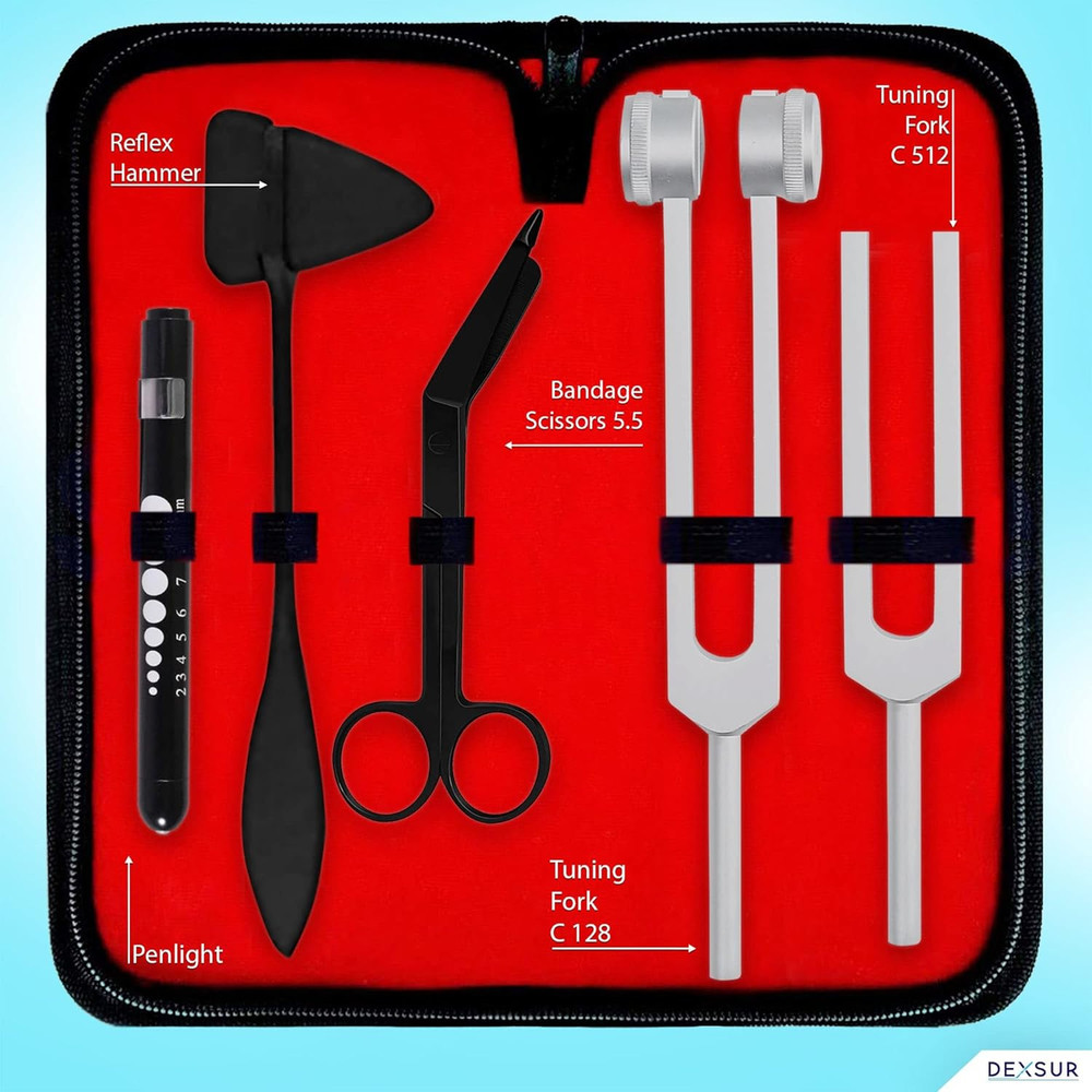 Diagnostics Kit - Percussion Taylor Reflex Hammer + C 128 & C 512 Tuning Forks +