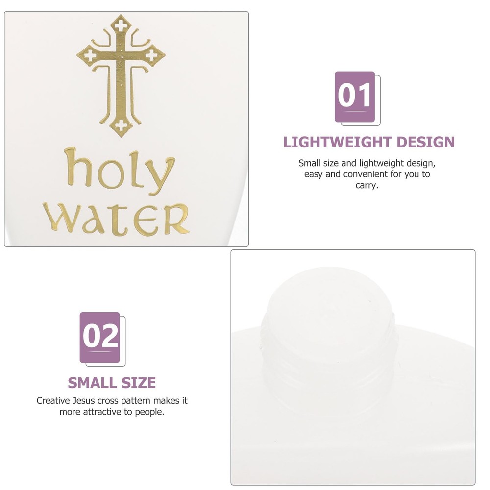 6 Pack 60ml Empty Holy Water Bottles with Lid Refillable Holy Water Container