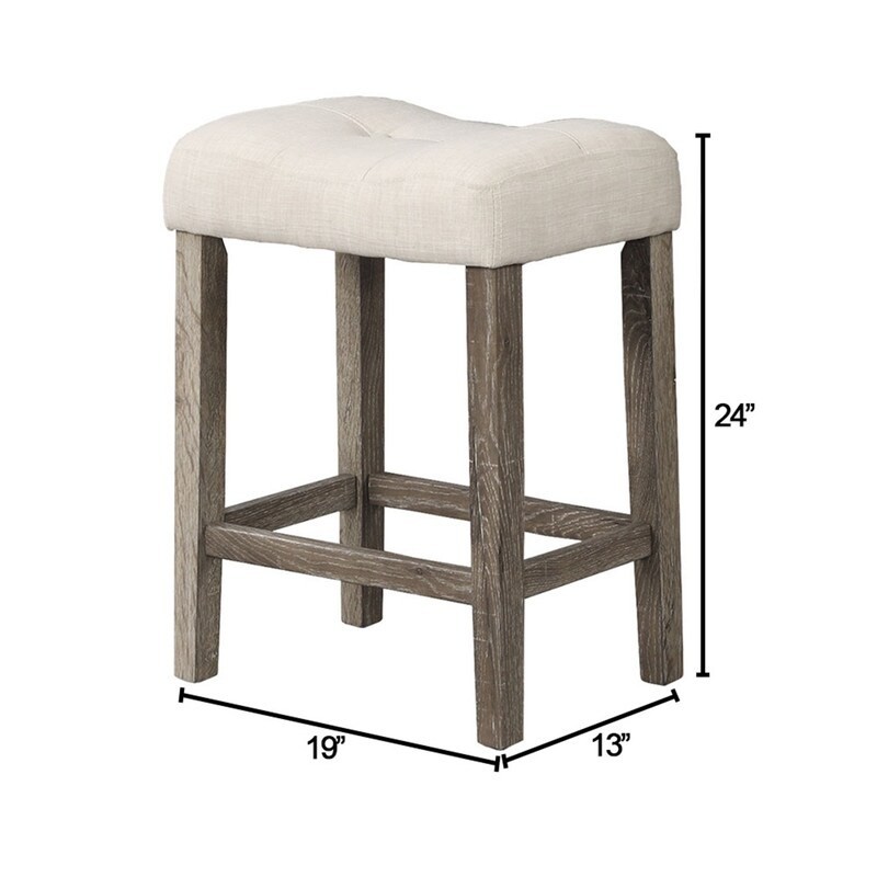 Counter Height Dining Stool Set of 2, Transitional Style Stool with Footrest T