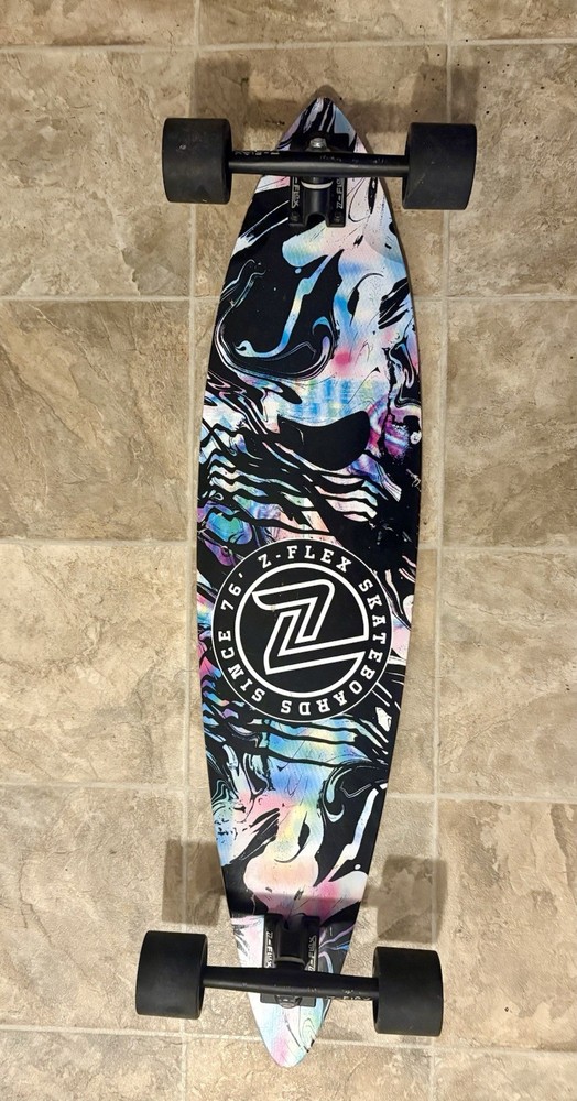 Z-Flex Complete Longboard Cruiser Skateboard 69mm Wheels Multicolor Deck