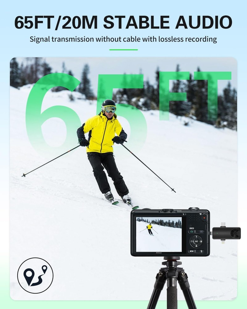 Wireless Lavailer Microphone for iPhone, Android, , Professional Wireless Min...