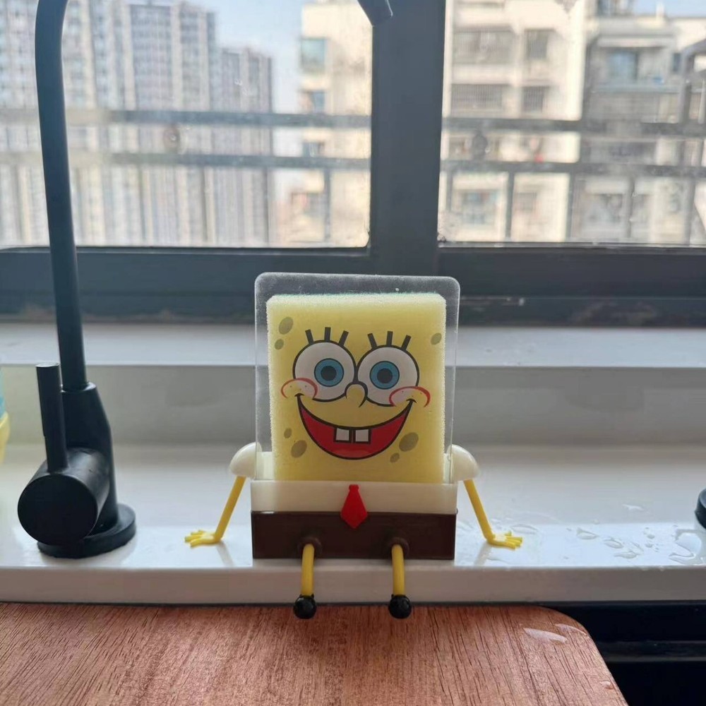 1PCs Useful SpongeBob Kitchen Sink Sponge Holder Dish New