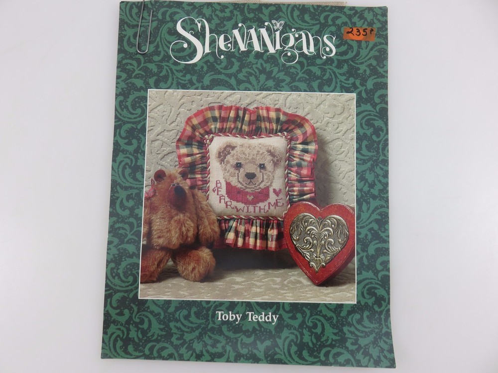 Shenanigans TOBY TEDDY Cross Stitch Pattern Chart w/Fabric
