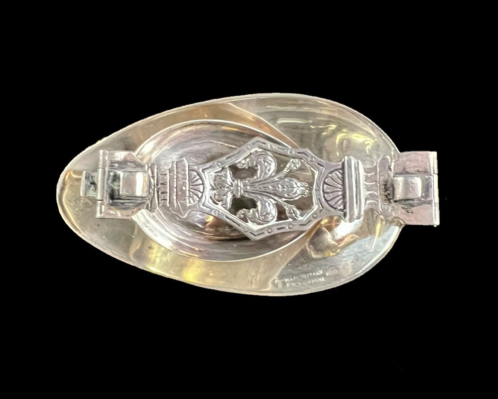 Italian 800 Silver Folding Travel Spoons two sided