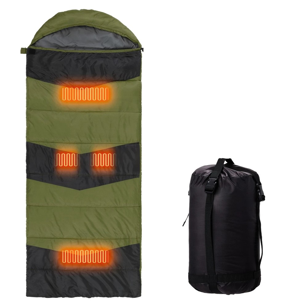 Rectangular Waterproof Sleeping Bag USB Heating Pad, Backpacking Hiking Camping