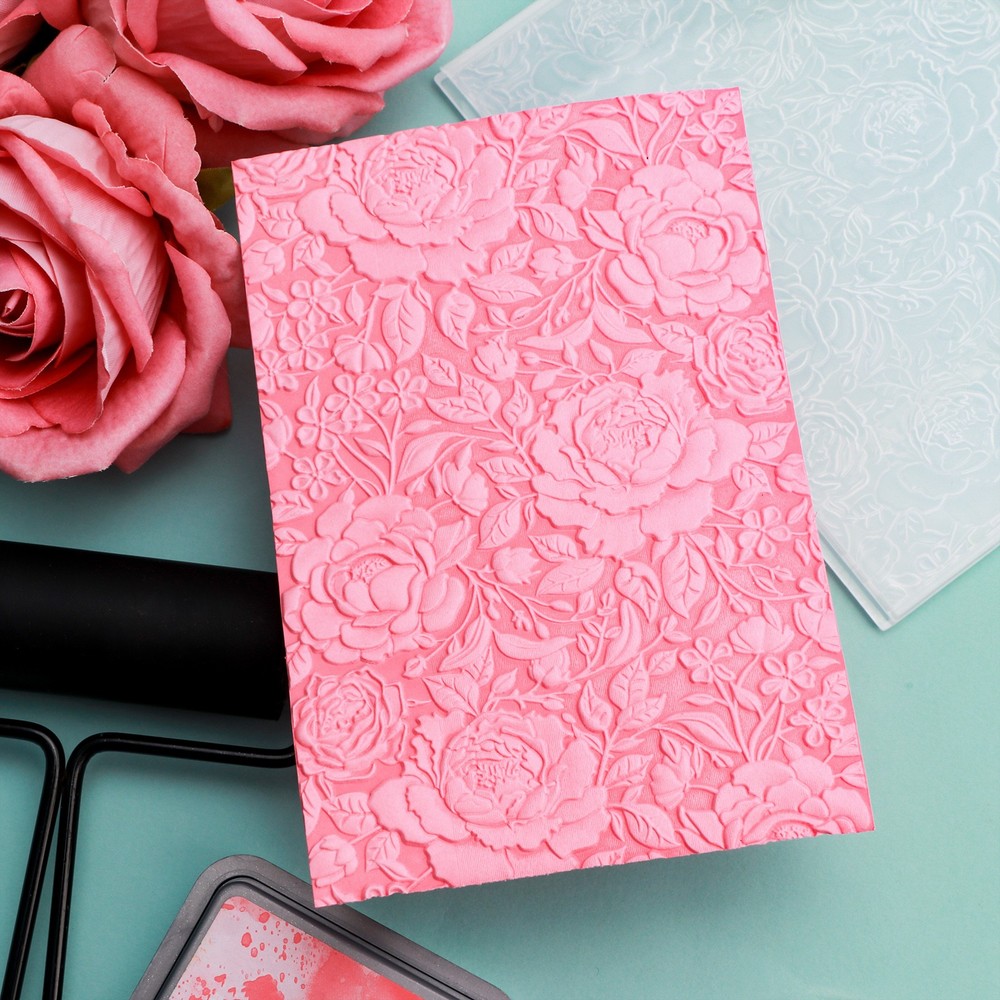 3D Embossing Folder Floral Pattern Plastic Flower Theme for Diy Scrapbooking