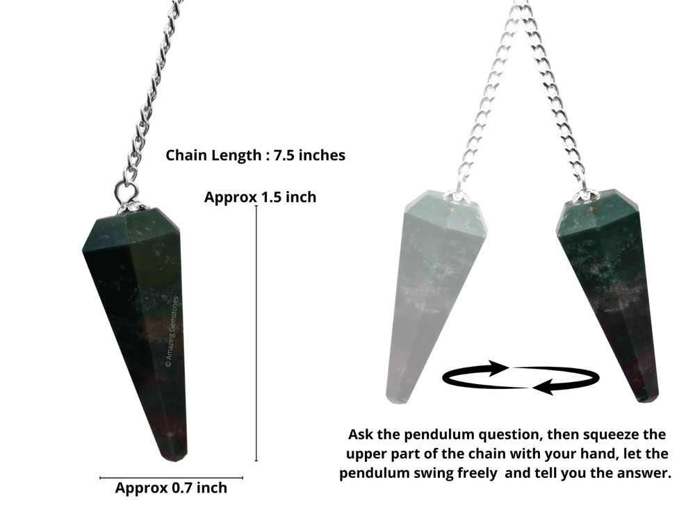 Bloodstone Dowsing Crystal Pendulum