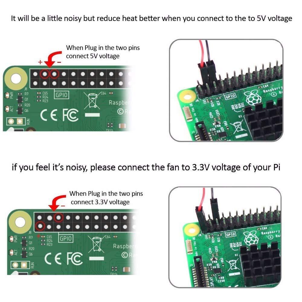 Raspberry Pi Fan, 2pc Cooling Fan,Separating Interface, 3.3V/5V
