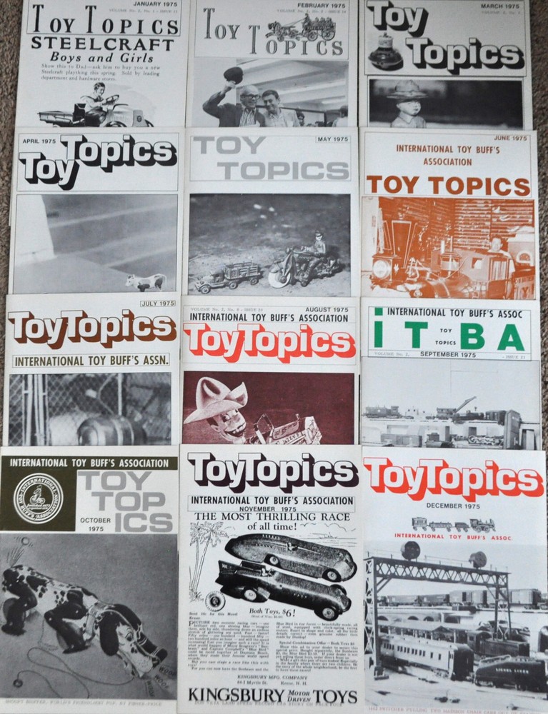 Toy Topics (ITBA) - 1975 (12 Issues) - (Vol 2 -Issues 13 thru 24) - EX Condition