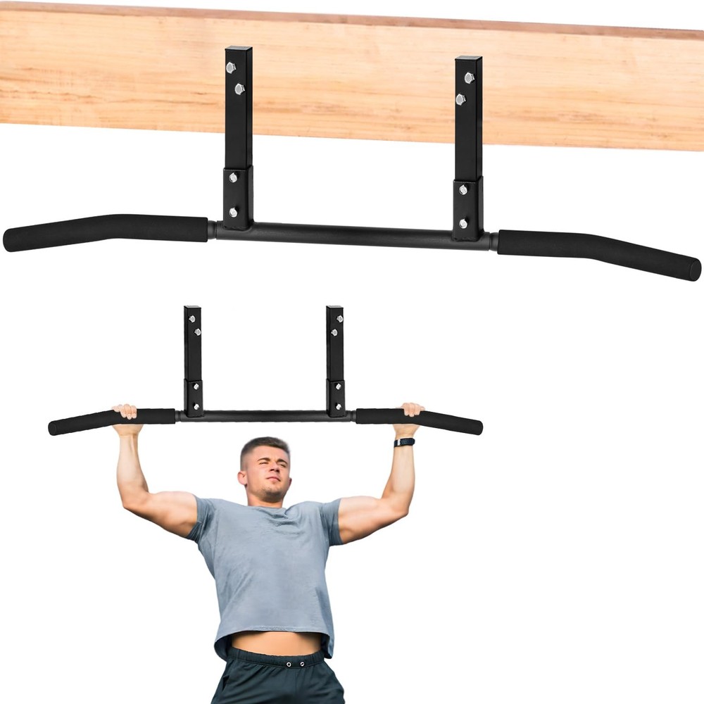 ATENTO Pull Up Bar, Chin Bars Ceiling Mount, Workout for Home Gym, Black