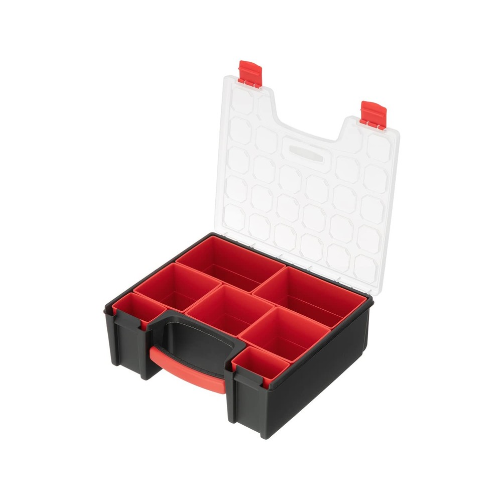 Hardware Organizer with 7 Deep Removable Bins - Small Parts Storage Tool Box ...