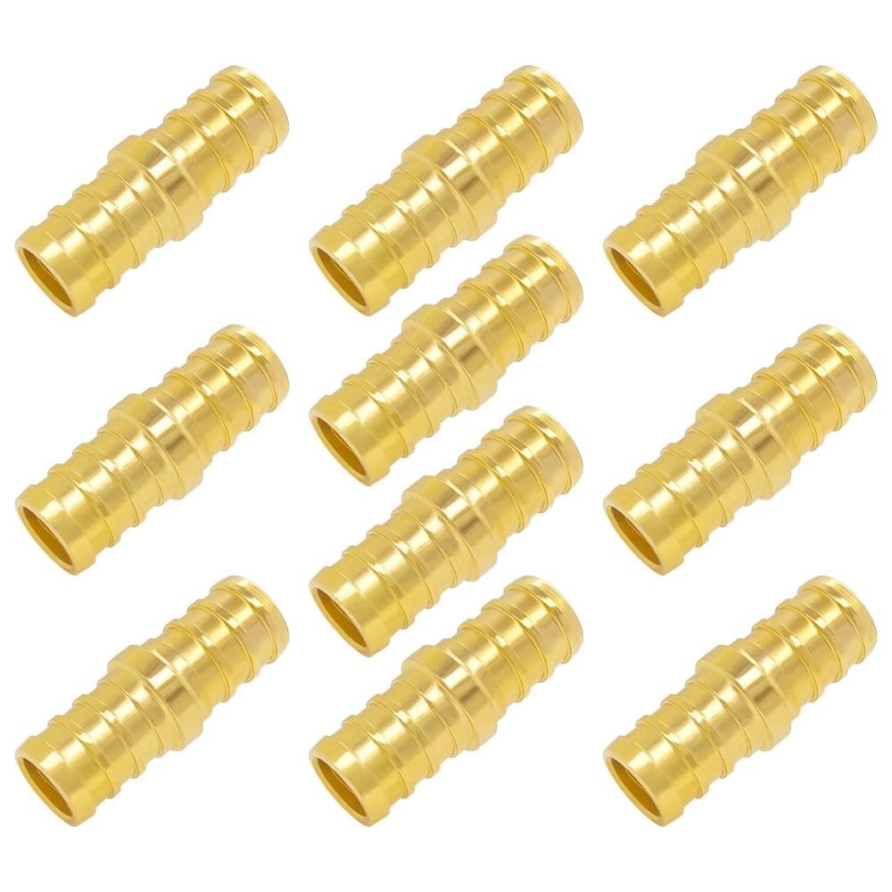 Hooshing 10PCS 1/2 Inch Straight Coupling PEX Fitting Soild inch, Copper