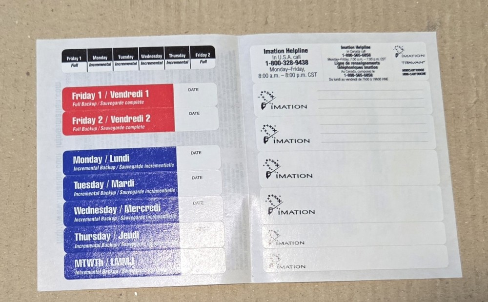 Vintage Imation Travan 20GB Data Back-Up Tape