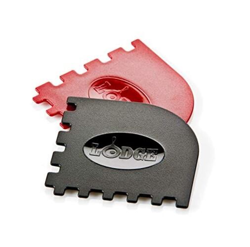 SCRAPERGPK Durable Grill Pan Scrapers, Red and Black, 2-Pack