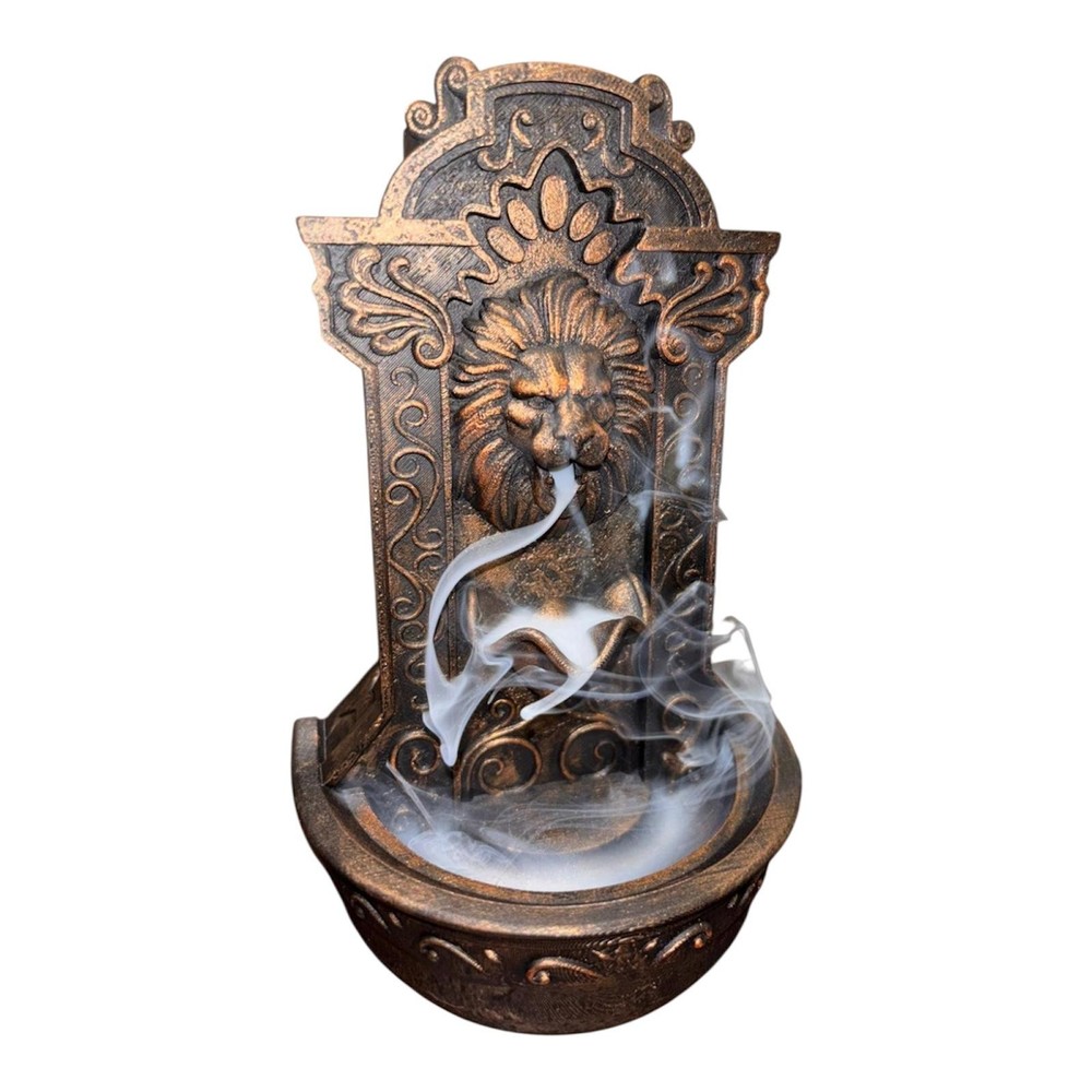 Lion’s Courage Fountain Backflow Burner – hand painted