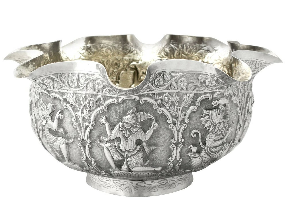 Antique Burmese Silver Bowl, Circa 1880