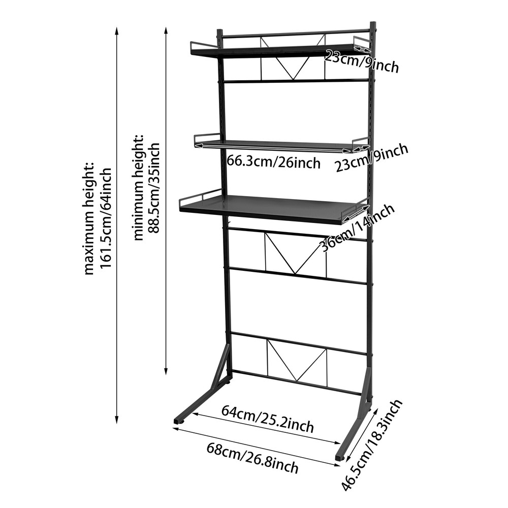 3 Tier Multi-functional Washing Machine Shelf Space Saving Washing Machine Shelf