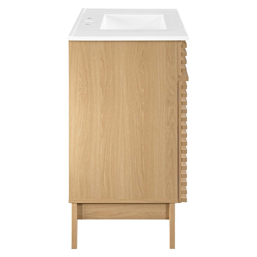Modway Render 36" Bathroom Vanity in Oak White