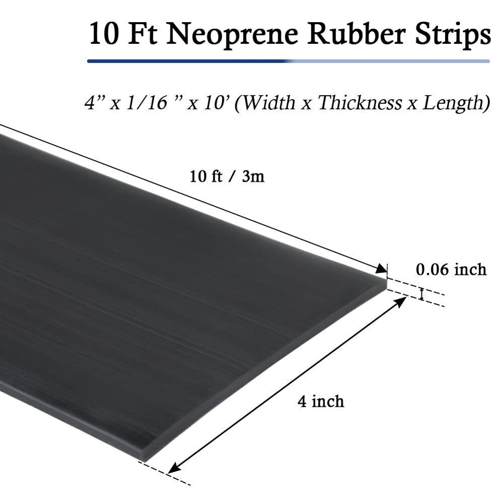 Neoprene Rubber Strips Self Adhesive Solid Rubber Sheets Rolls & Strips for D...