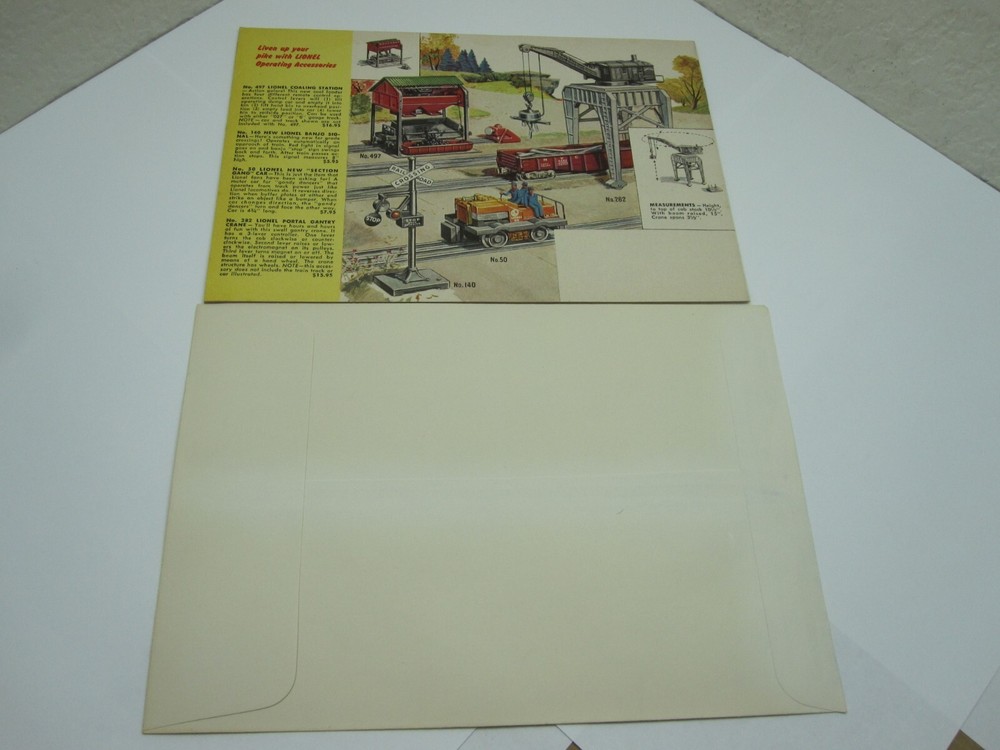 ORIGINAL 1954 LIONEL TRAINS CATALOG with ORIGINAL MAILING ENVELOPE