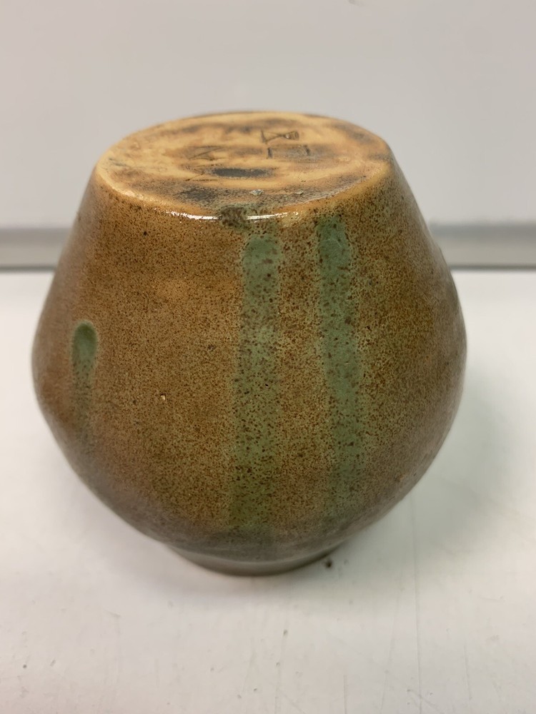 Vintage Handmade Stoneware Pot with Lid