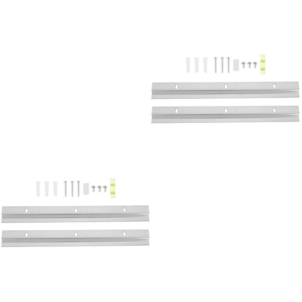 2 Sets Picture Hooks for Rail Wall Mounting Interlocking Brackets