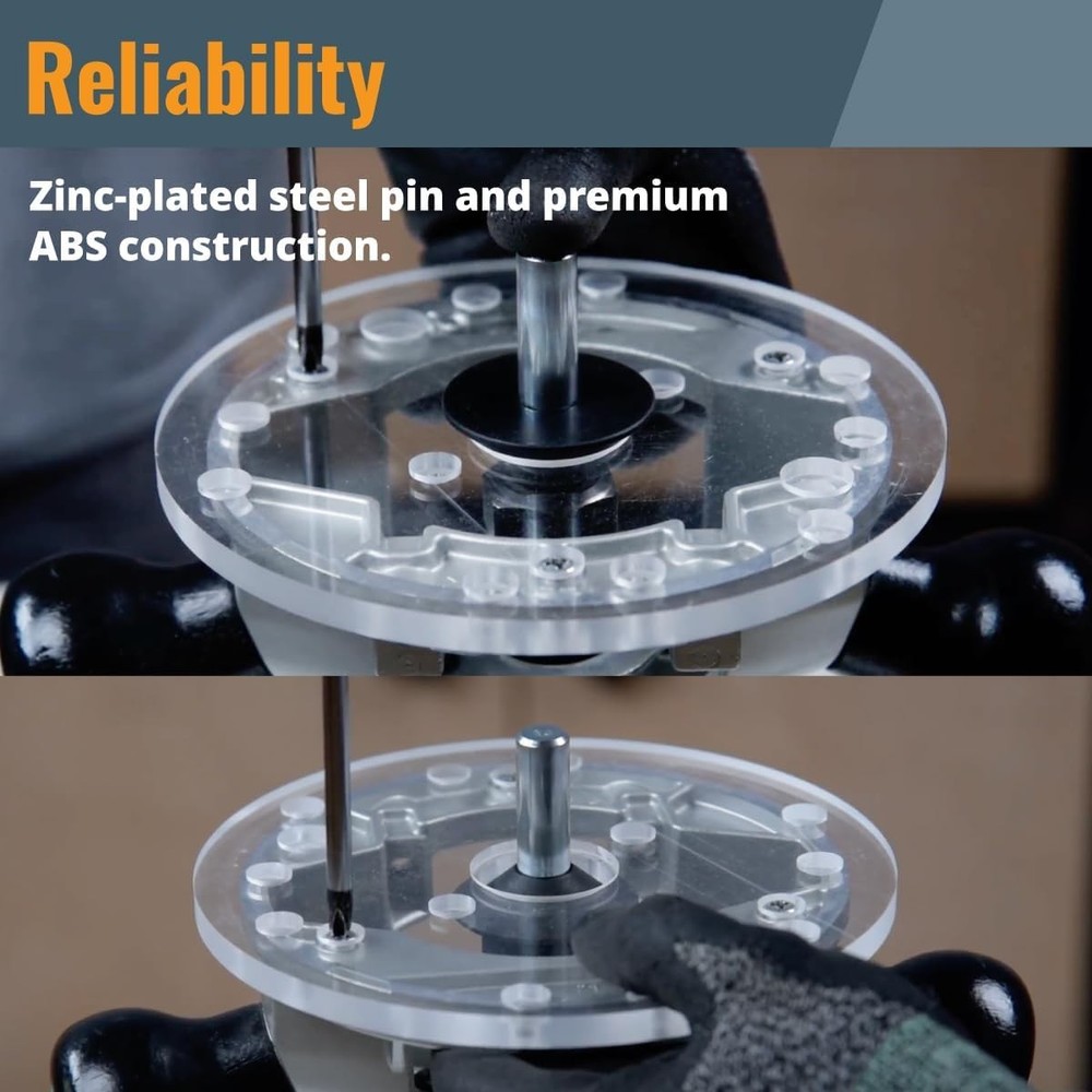 Precision Router Template Bushing Set - Fits Porter Cable & More - 5-3/4" Plate