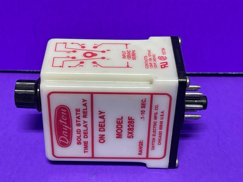 Dayton 5X828F Solid State Time Delay Relay 0.1-10 sec