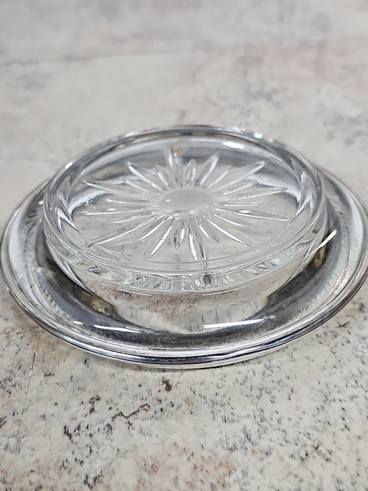 Frank M Whiting Sterling Silver And Crystal Drink Coaster