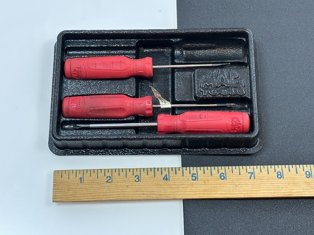 MAC Tools SDP4DR 3pc Precision MAC-GRIP Red Combination Screwdriver Set