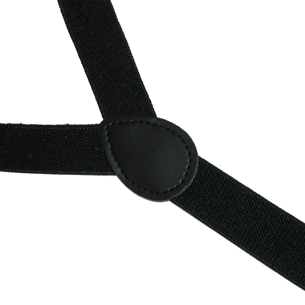 CTM Elastic Solid Black Clip-End Suspenders