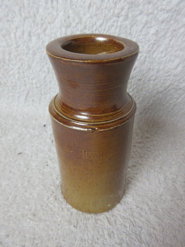 3 Vintage Brown Heavy Ceramic Stoneware Bottles