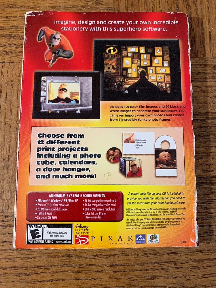 The Incredibles Print Studio Computer Software