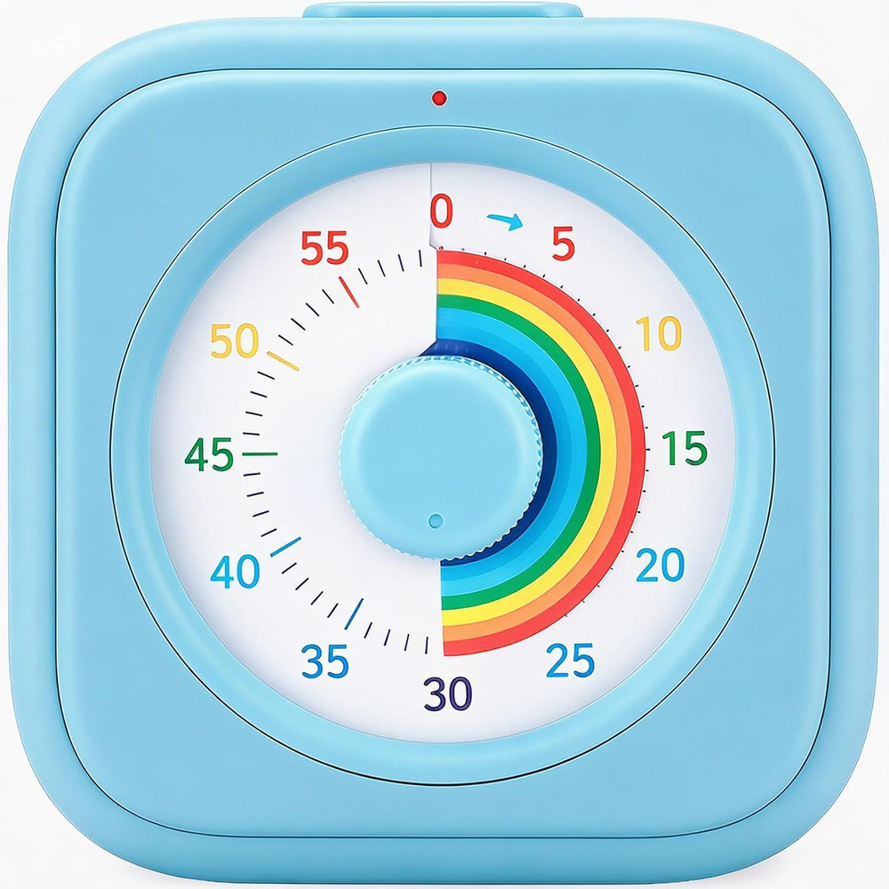 Rainbow Visual Timer for Kids, 60 Minute Silent Countdown Timer, Time Management