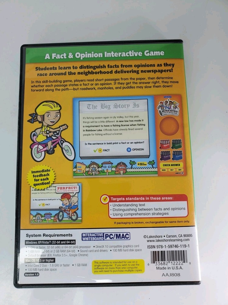 I Lakesore A Fact & Opinion Game Interactive Whiteboard Software PC/Mac