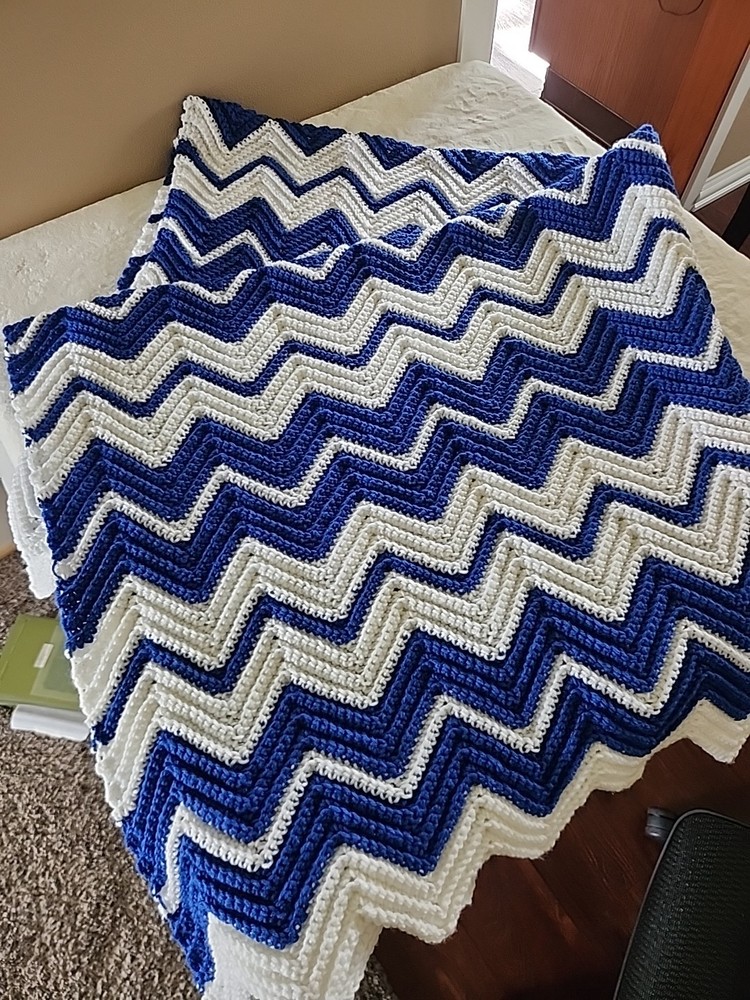 Handmade Crochet Afghan Throw Blanket.