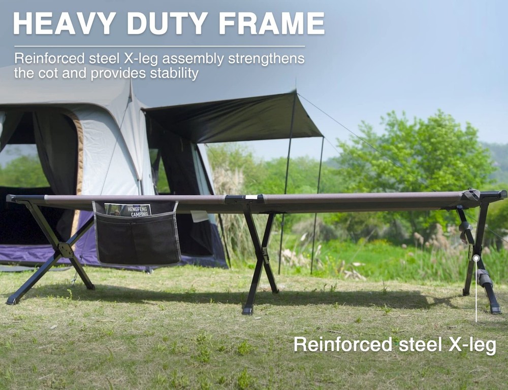 Extra Wide Camping Cot for Adults Oversized XXL Sleeping Cots Folding Cot Bed...