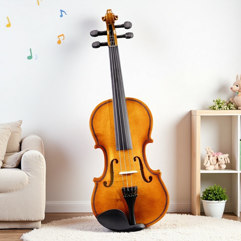 1/4 Size Kids Beginner Acoustic Violin Set - Shoulder Rest, Strings & Natural
