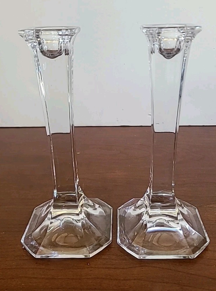 Mikasa 7" Pillar-Style Crystal Candlesticks