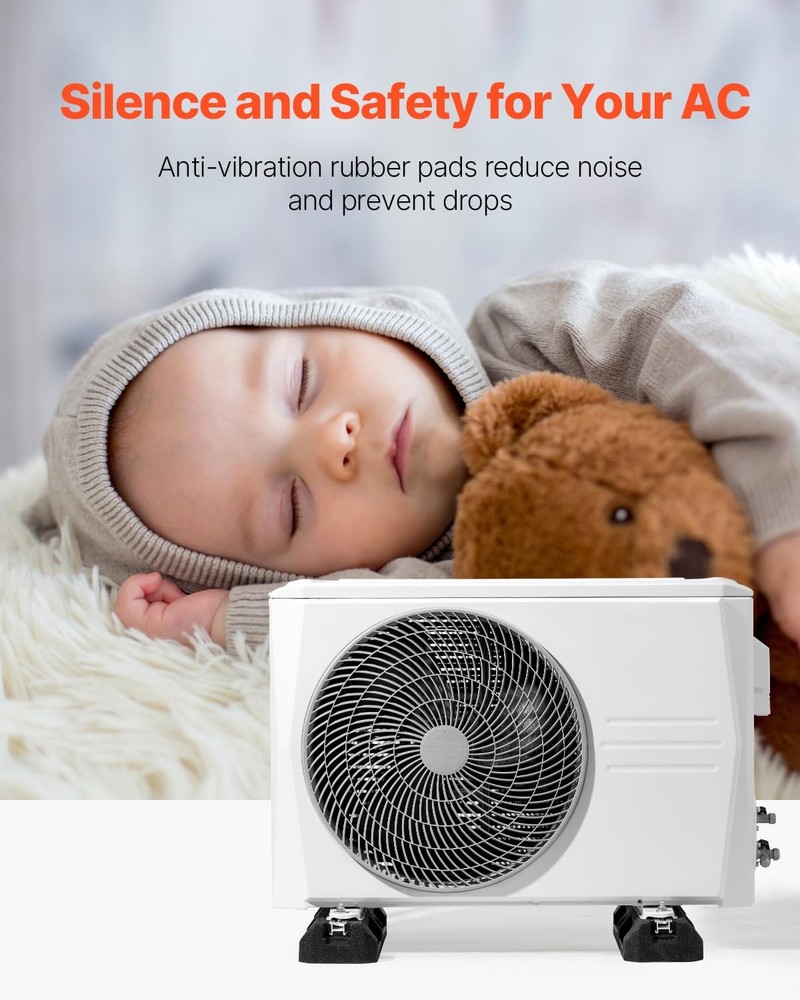 VEVOR Mini Split AC Floor Mount Base Kit - 2204 lbs Capacity, Easy Install