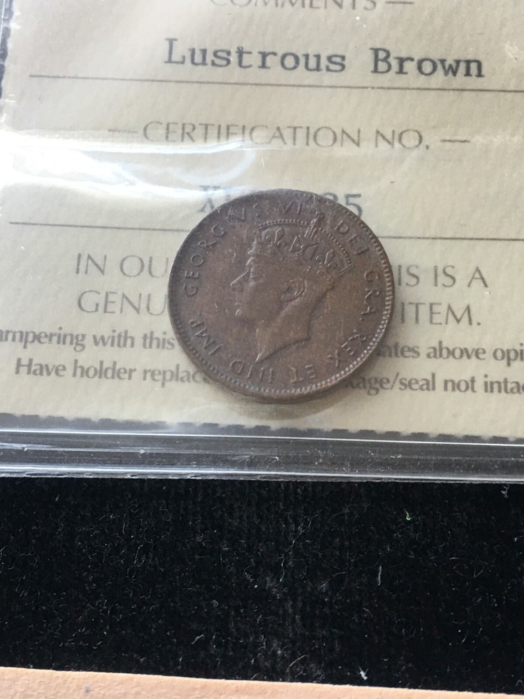 1944c, ICCS Graded Newfoundland, Small One Cent, **MS-60** XFD-635