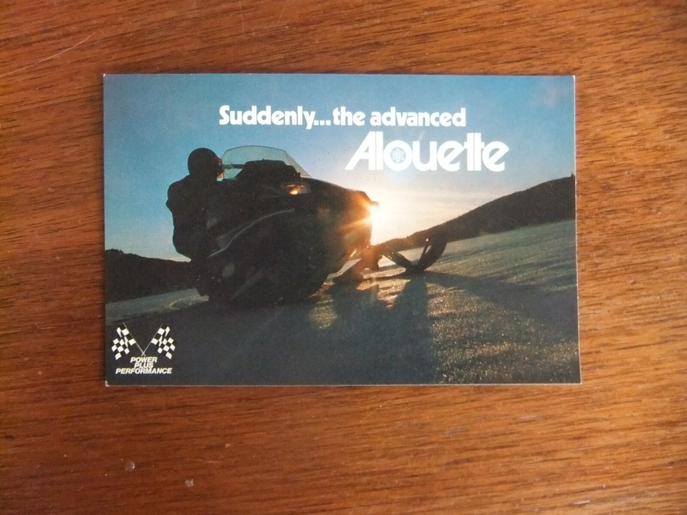 Vintage Alouette Snowmobile Brochure & Post Card POSTCARD