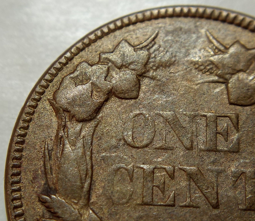 1857 Flying Eagle Cent - High Grade - Struck Through Grease - Poss. Old Cleaning