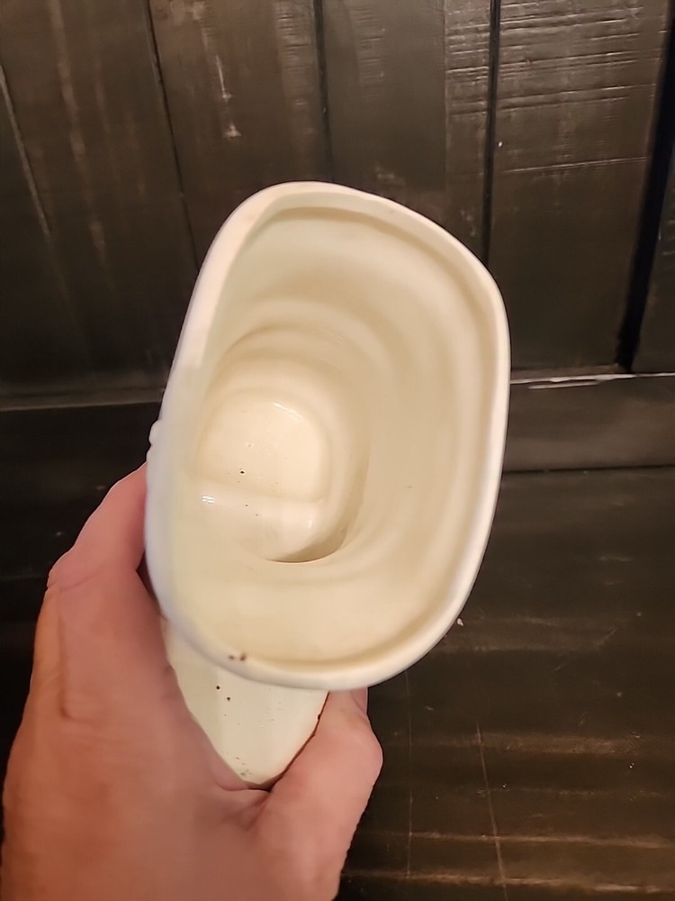 Vintage Ceramic Bisque Ready To Paint Santa Boot 4"