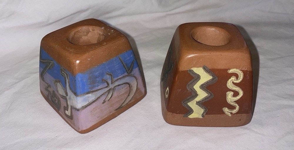 Small Peruvian Clay Taper Candle Holder Cusco Peru