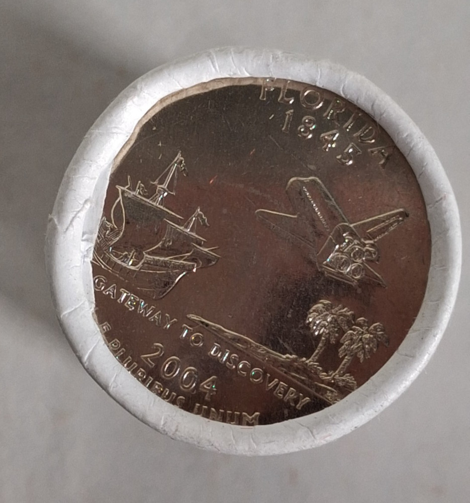 2004 FLORIDA STATE QUARTER , STATE RESIDENTS ONLY ROLL, DENVER MINT